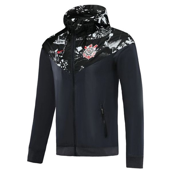 Windjacke Corinthians Paulista 2019-20 Schwarz Grau Fussballtrikots Günstig